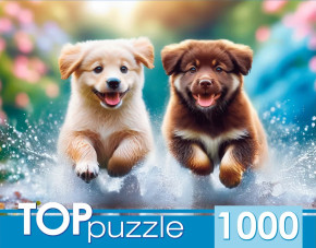 Пазл TOP Puzzle 1000 деталей: Бегущие щенки