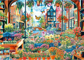 Пазл Trefl 2000 деталей: Цветочные магазины Амстердама