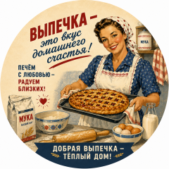 Пазл Алма деревянный круглый 142 детали. Винтажная коллекция. Добрая выпечка