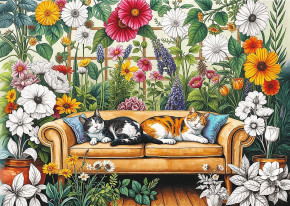 Пазл Trefl 500 деталей: Creative. Кошки в оранжерее