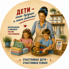 Пазл Алма деревянный круглый 142 детали. Винтажная коллекция. Дети - наше будущее