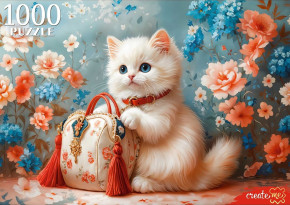 Пазл Рыжий Кот 1000 деталей: Кошка с сумочкой