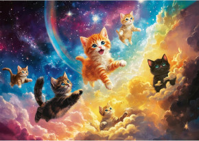 Пазл Trefl 500 деталей: Котята в космосе