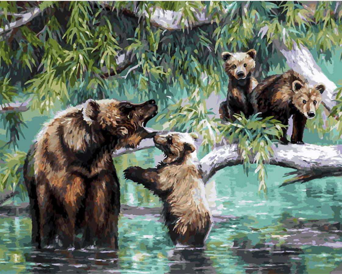 Бианки рассказы купание. Купания медведат Бианки. Картина купание медвежат. Картина медведь.