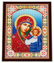 Алмазная мозаика с подрамником Рыжий Кот: Икона Божией Матери (частичное заполнение)