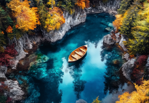 Пазл деревянный Алма ПРЕМИУМ 1000 деталей. Волшебство природы. Лодка в карельских скалах