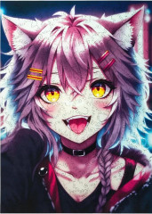 Пазл деревянный UNIDRAGON 250 деталей: Нэко Тян