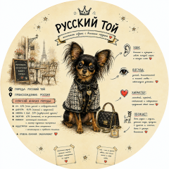 Пазл Алма деревянный круглый 142 детали. Собаки. Той-терьер