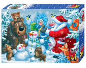 Пазл Step puzzle 160 деталей: Новогодняя полянка