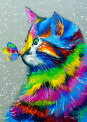 Пазл Enjoy 1000 деталей: Яркий кот и бабочка Пазл Enjoy 1000 деталей: Яркий кот и бабочка