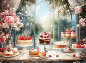 Картина интерьерная на стену, постер. Торты и пирожные