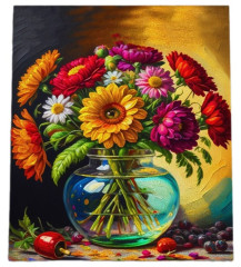 Алмазная мозаика с подрамником Рыжий Кот: Цветной букет (полное заполнение)