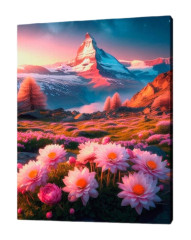 Картина по номерам на подрамнике Рыжий Кот: Горные цветы