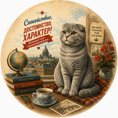 Пазл Алма деревянный круглый 142 детали. Пушистые создания. Вислоухая кошка