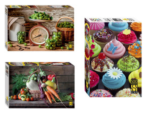 Набор Степ 500-1000 деталей: Овощи, ягоды и сладости, 3 шт