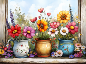 Картина интерьерная на стену, постер. Летняя композиция