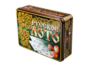 Настольная игра: Лото Русское Русские узоры (жестяная коробка)