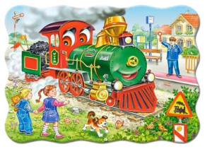 Пазл Castorland 30 деталей: Зеленый локомотив