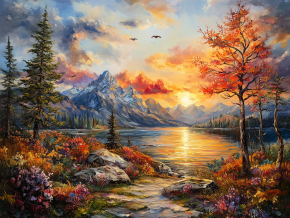 Пазл Алма деревянный 500 деталей. Волшебство природы. Тропинка к закату