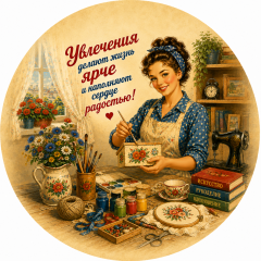Пазл Алма деревянный круглый 142 детали. Винтажная коллекция. Увлечения - яркая жизнь
