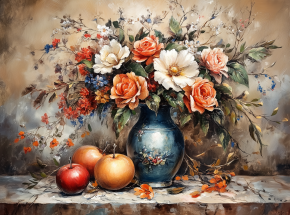 Картина интерьерная на стену, постер. Нежный букет