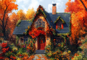 Пазл Алма ПРЕМИУМ деревянный 1000 деталей. Сказочные домики. Цветочный вальс