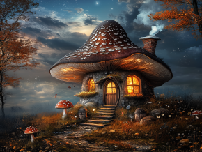 Пазл деревянный Алма 500 деталей. Сказочные домики. Сказочный дом волшебной ночью