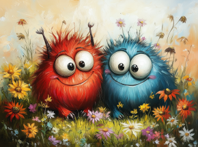 Картина интерьерная на стену, постер. Два друга