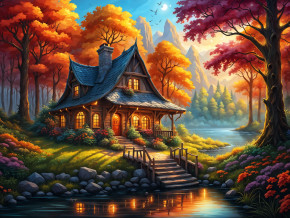 Пазл деревянный Алма 300 Сказочные домики. Домик №2