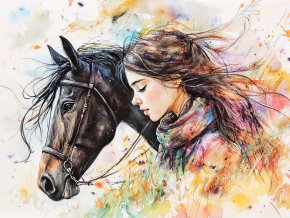 Пазл деревянный Алма 500 деталей. Лошади. Мгновение единения