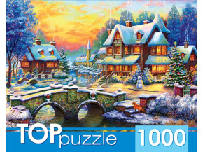 Пазл TOP Puzzle 1000 деталей: Зимняя деревня (УЦЕНКА)