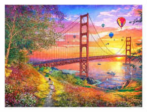 Пазл Pintoo 1200 деталей: Д. Дэвисон. Мост Золотые Ворота в Сан-Франциско на закате