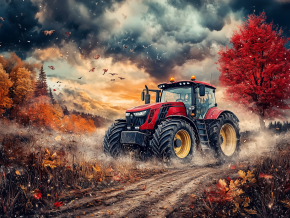 Пазл деревянный Алма 500 деталей. Время свободы. Красный трактор.