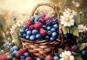 Пазл Алма деревянный ПРЕМИУМ 1000 деталей. Цветы и натюрморты. Лесная корзина