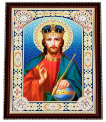 Алмазная мозаика с подрамником Рыжий Кот: Икона Господь Вседержитель (частичное заполнение)