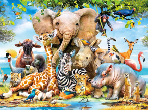 Пазл Pintoo 1200 деталей: Робинсон. Африканские друзья