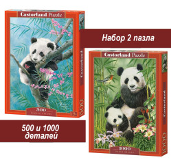 Набор Castorland 500 и 1000 деталей: Панда, 2 шт