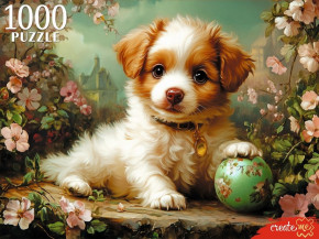 Пазл Рыжий Кот 1000 деталей: Игривый щенок