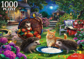 Пазл Рыжий Кот 1000 деталей: Ежи и котенок