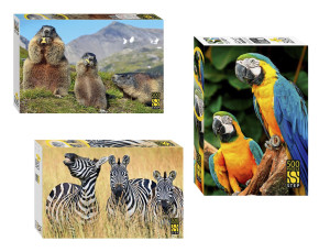 Набор Степ 500 деталей: Животные дикой природы, 3 шт