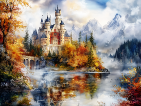 Пазл Алма деревянный 500 деталей. Сказочный мир. В царстве туманных гор