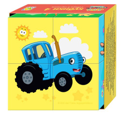 Кубики для малышей Step Puzzle: Синий трактор, 4 шт