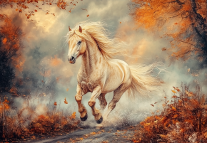 Пазл деревянный Алма 1000 деталей. Лошади. Галоп в лесу.