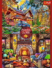 Пазл Trefl 2х500 деталей: Поездка в горы