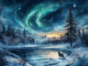 Картина интерьерная на стену, постер Северный пейзаж