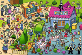 Пазл Trefl 160 деталей: 40 лет Trefl - Трефлики празднуют