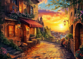 Пазл деревянный Алма 1000 деталей Города и страны. Вечер в старом городе Пазл деревянный Алма 1000 деталей Города и страны. Вечер в старом городе