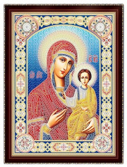 Алмазная мозаика с подрамником Рыжий Кот: Икона Божией Матери (частичное заполнение)