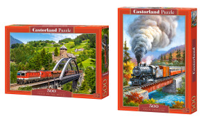 Набор Castorland 500 деталей: Железная дорога, 2 шт