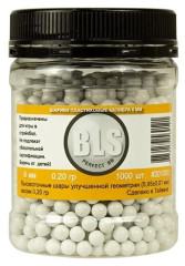 Шары для страйкбола BLS, диаметр 6 мм, вес 0,20 г/1000 шт, белые
